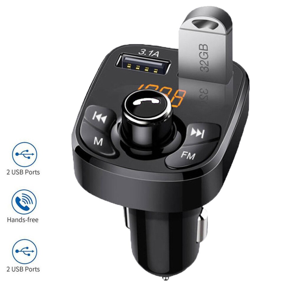 Bluetooth 5.0 Fm Transmitter Car Kit MP3 Modulator Speler Draadloze Handsfree 12V Naar 24V Auto Universele Dual Usb fast Charger 3.1A