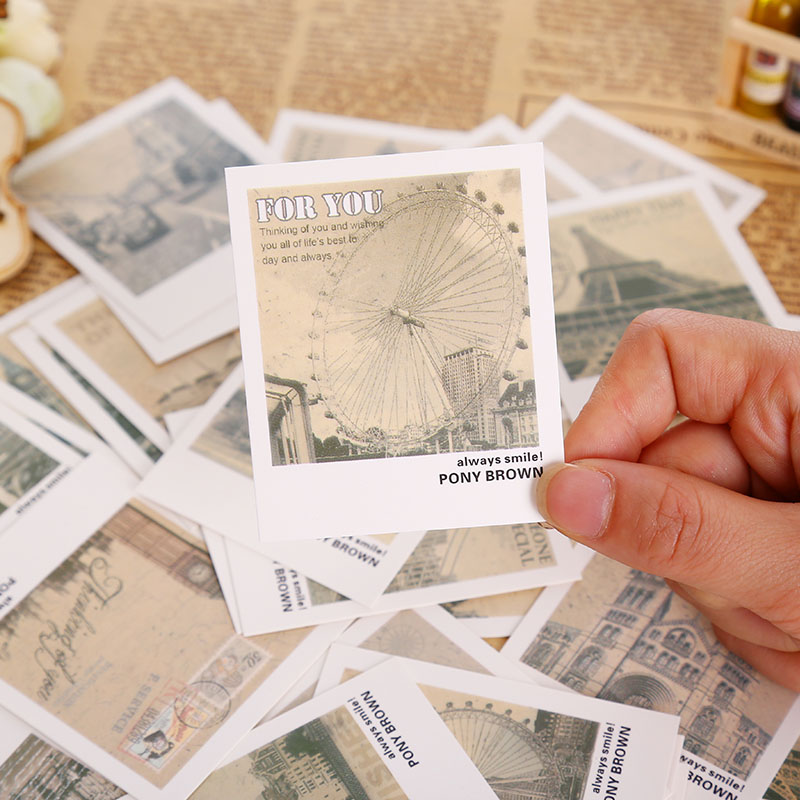 40 unids/caja retro paisaje de Europa mini Tarjeta de mensaje festival tarjeta de felicitación para niños suministros escolares