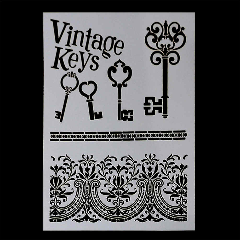 Vintage dentelle cadre clés artisanat superposition pochoirs pour murs peinture Scrapbooking estampage timbre Album décoratif gaufrage !