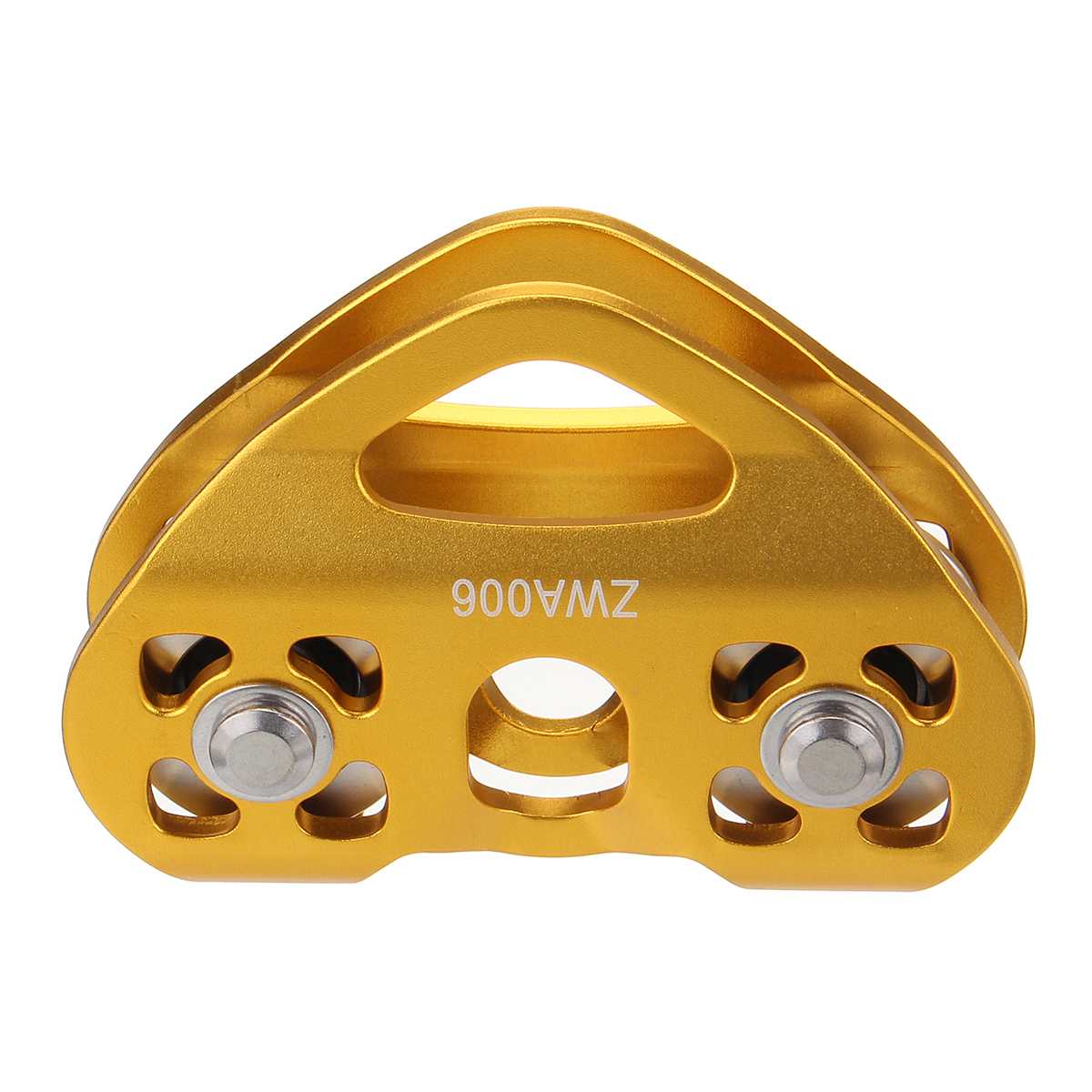 30KN Zip Line Trolley Climbing Buckle Pulley Roller Gear On For Outdoor Sports Rock Climbing Carabiner Rescue Cable Trolley: Gold