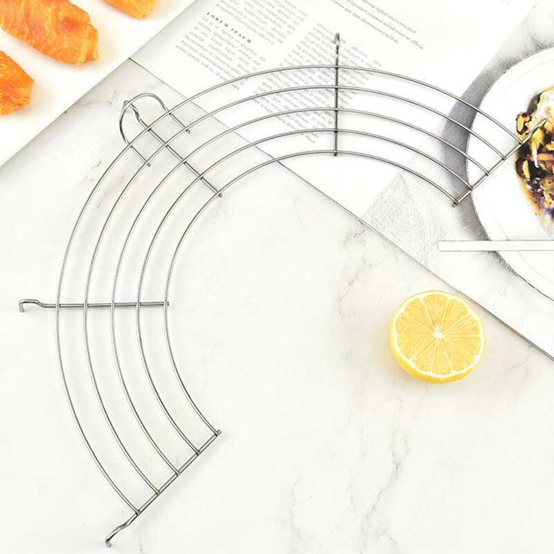 304 Stainless Steel Semicircular Oil Rack Kitchen Multifunctional Frying Oil Rack Heat Insulation Rack Steaming Rack