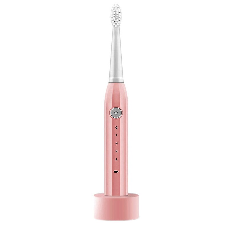 Sonic Electric Toothbrush Ultrasonic Automatic Tooth Brush Waterproof Cleaning USB Rechargeable: Pink