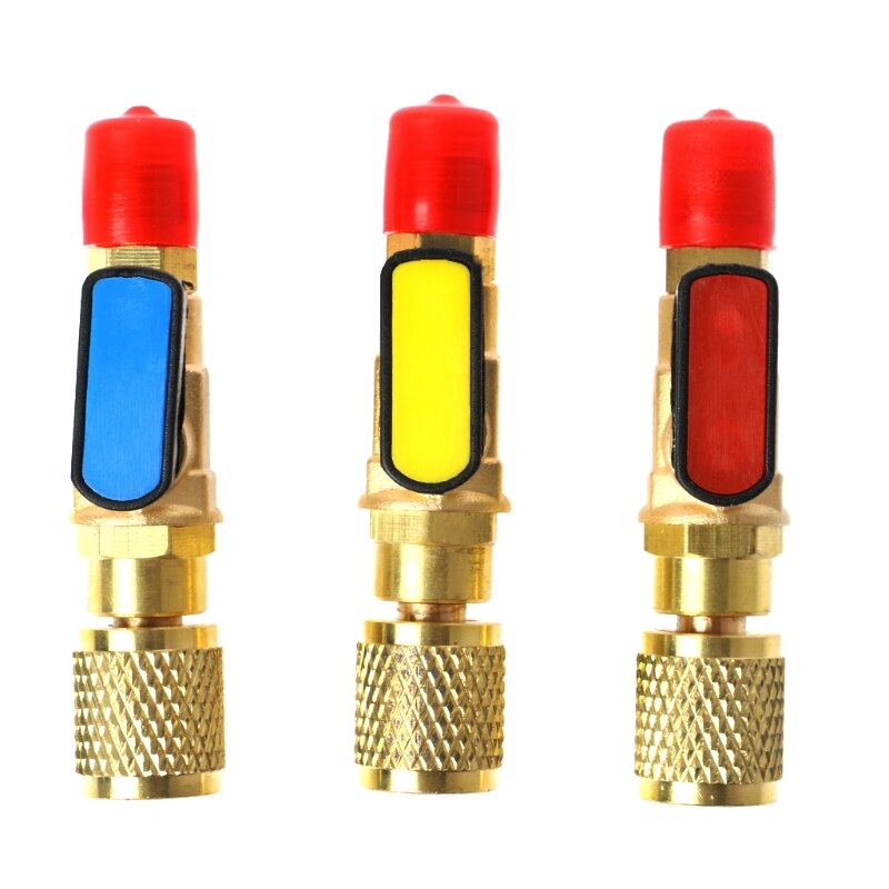 1 Pc 1/4 &quot;Male Naar 1/4&quot; Vrouwelijke Sae Rechte Kogelkraan Ac Opladen Voor R22 Koelmiddel
