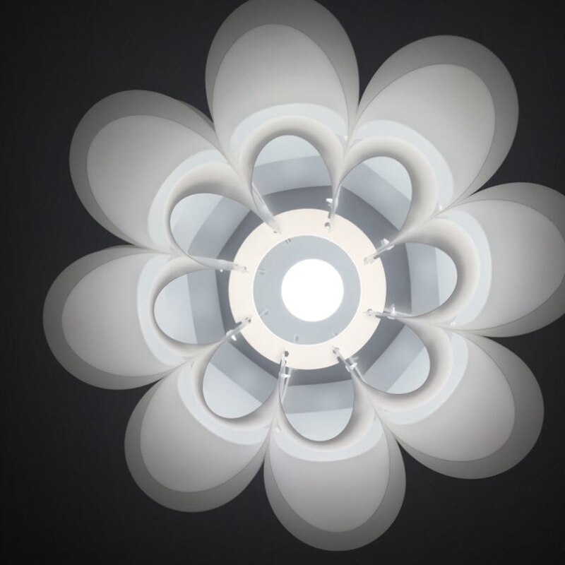 Art bricolage Lotus fleur abat-jour moderne pendentif lumière ombre blanc abat-jour suspension lampe chambre maison décoration de la maison