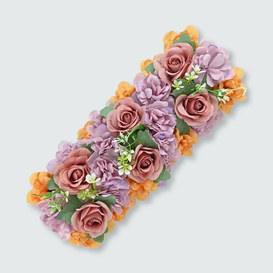 54X23Cm Kunstmatige Roos Streep Bloemstuk Bos Serie Decoratie Bruiloft Scène Scène Kunstmatige Roos Arrangement: GRIJS