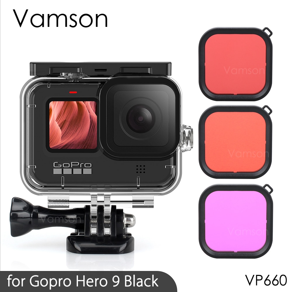 Protective Silicone Case for GoPro Hero 9 Black Tempered Glass Screen Protector for Go Pro 9 Waterproof Housing Accessory
