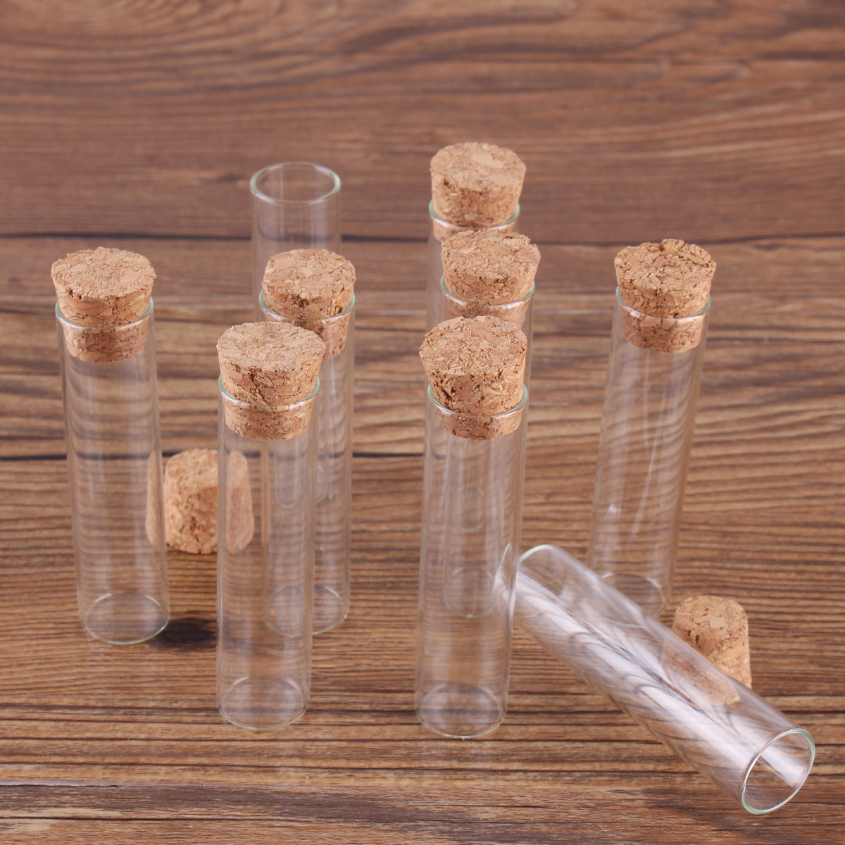10pcs 6ml 16*65mm Transparent Glass Test Tube Vials Terrarium with Cork Stopper Glass Container Message Bottles