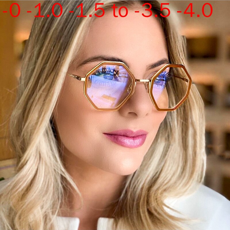 Myopia Sunglasses Photochromic Finished Men Women Myopia Eyeglasses Frame female student Sun glasses Myopia Eyewear with box NX
