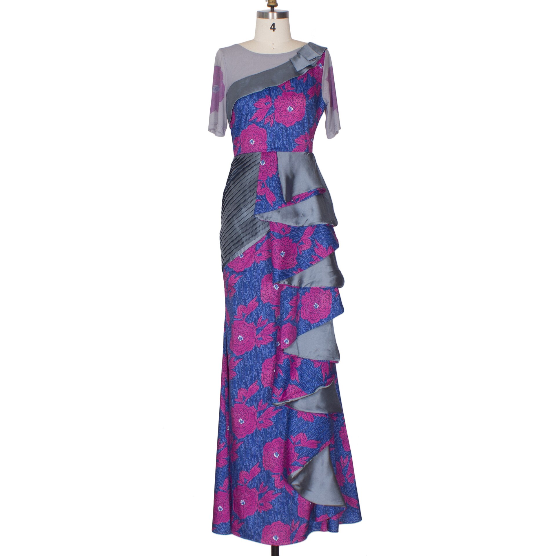 Sydafrikanske print kjole kvinder flæser flora robe africaine femme bodycon maxi havfrue kjole afrika tøj efterår vinter: Xxl