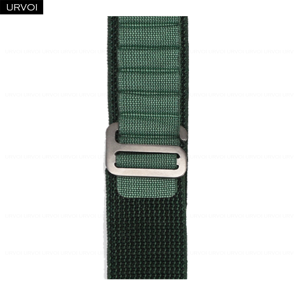URVOI Band für Apfel Uhr Ultra 2 1 Armbinde Serie 10 9 8 7 6 SE alpin Schleife schwarz G-Haken-Verschluss gewebtes Polyester für iWatch 49 mm