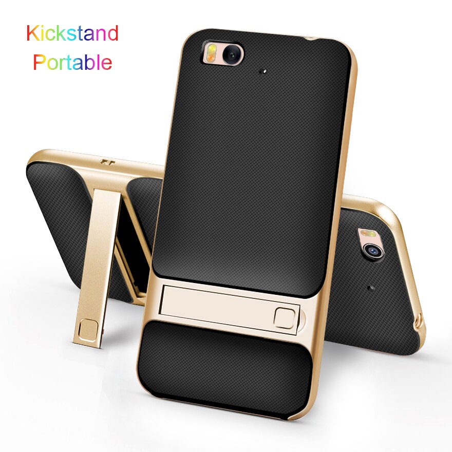 Kickstand 3D-funda Original para Xiaomi Mi5S Mi 5S, 5,15 pulgadas, TPU + PC, silicona híbrida 360, Protección trasera para teléfono