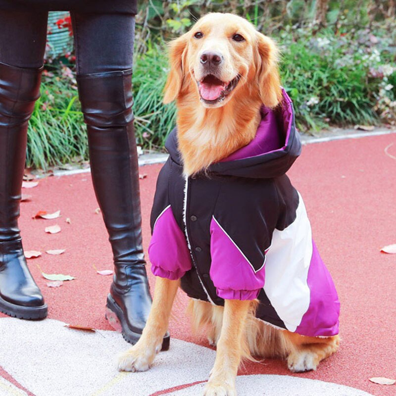 De lana grande perro nieve chaqueta de abrigo de invierno de perro impermeable con capucha chaleco cachorro mascota Sprt ropa Golden Retriever Labrador Bulldog