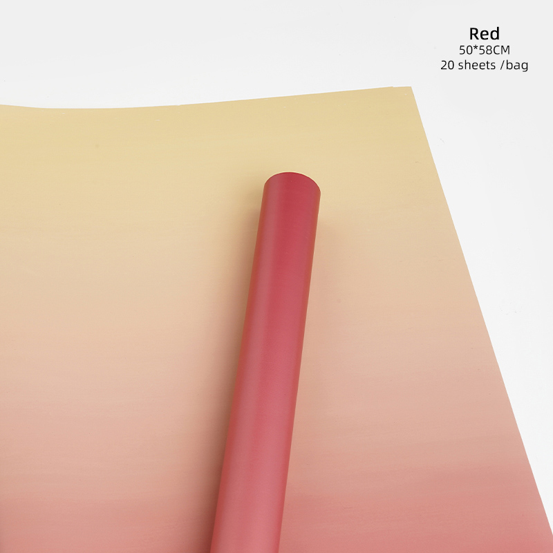 Gradient Rainbow Flowers Wrapping Paper Handmade Bouquet Wrapping Paper Flower Shop Floral Waterproof Packaging Material: plum