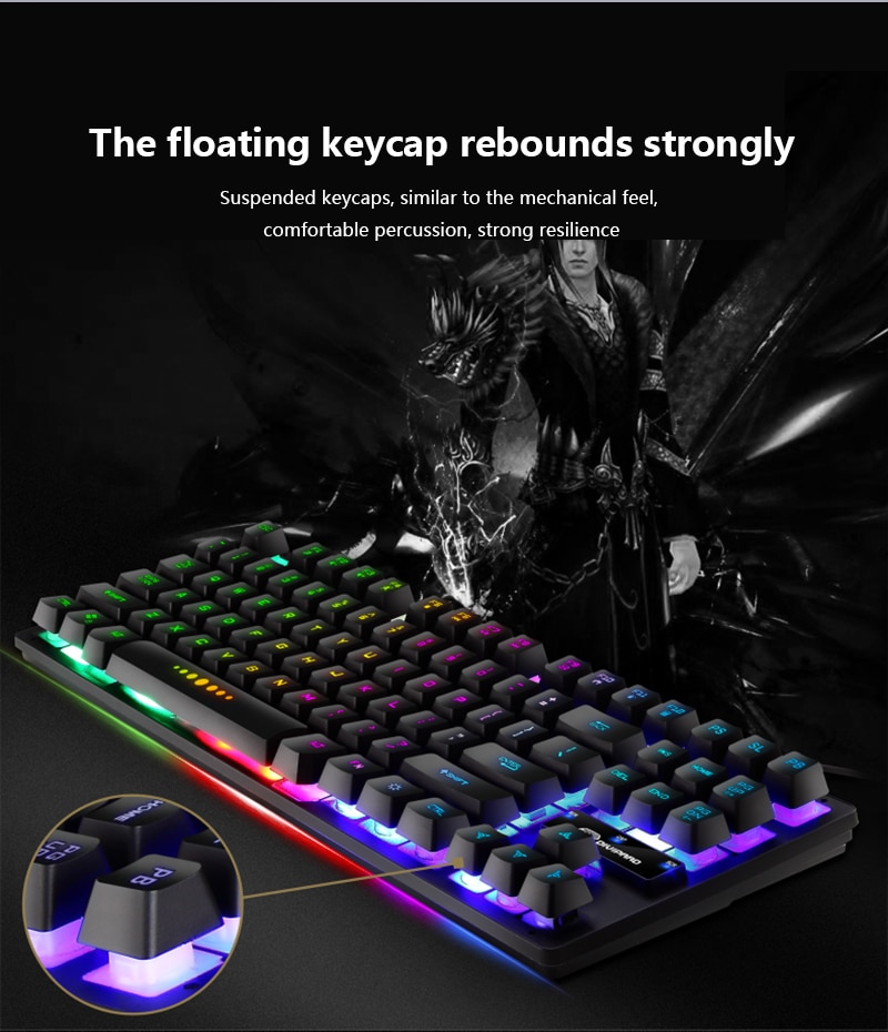 Voor Gamer Pc Laptop Gaming Mechanische Toetsenbord Blauw Rood Schakelaar 87key Ru/Us Bedraad Toetsenbord Anti-Ghosting Rgb/Mix Backlit Led Usb: Default Title