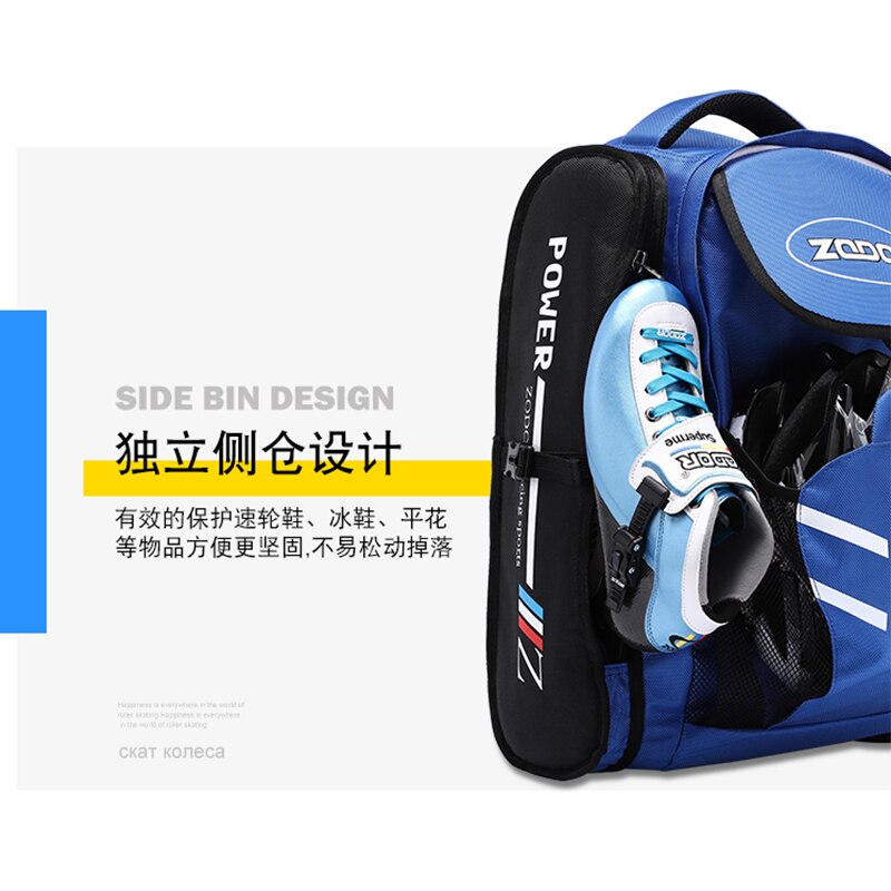 ZODOR-bolsa para patines de velocidad en línea, mochila de nailon para patinaje de 90mm, 100mm, 110mm, 125mm, 4 ruedas, 3 ruedas, zapatos para patines de velocidad