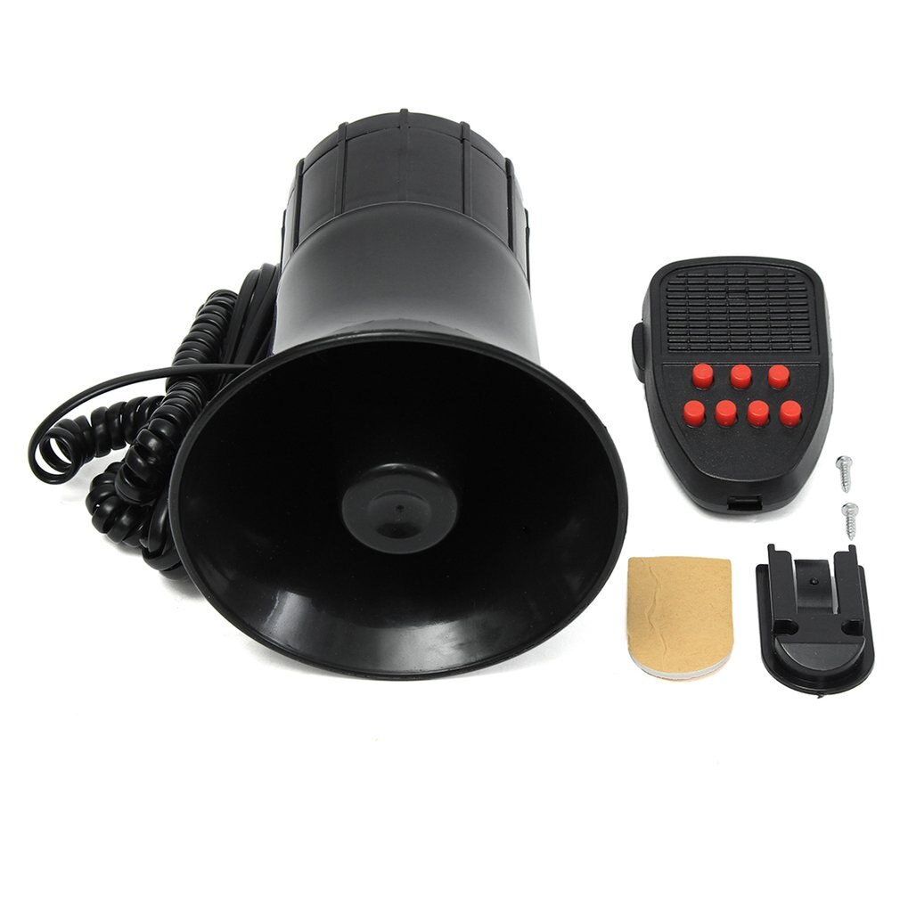 12V 7 Sounds Car Loud Speaker Electronic Warning Siren Motorcycle Security Warning Megaphone Police Fire Horn Alarm