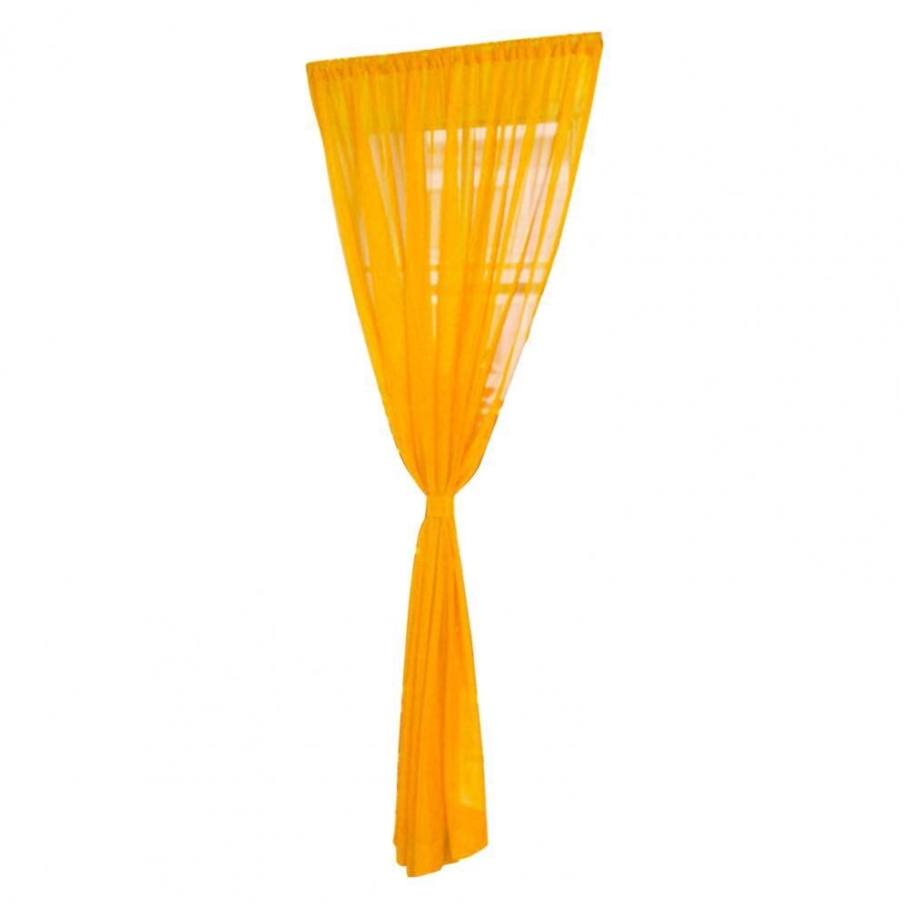 Sheer Curtain Eye-catching Window Drape Smooth Surface Washable Useful Practical Material Tulle Curtain: Orange