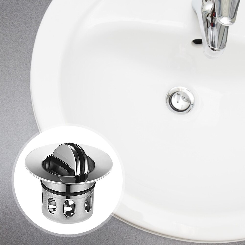 Hikaka Bouchon universel de fuite tête d'eau lavabo, vidange d'évier en  acier inoxydable filtre rebond convertisseur type poussoir noyau (Argent) :  : Cuisine et Maison