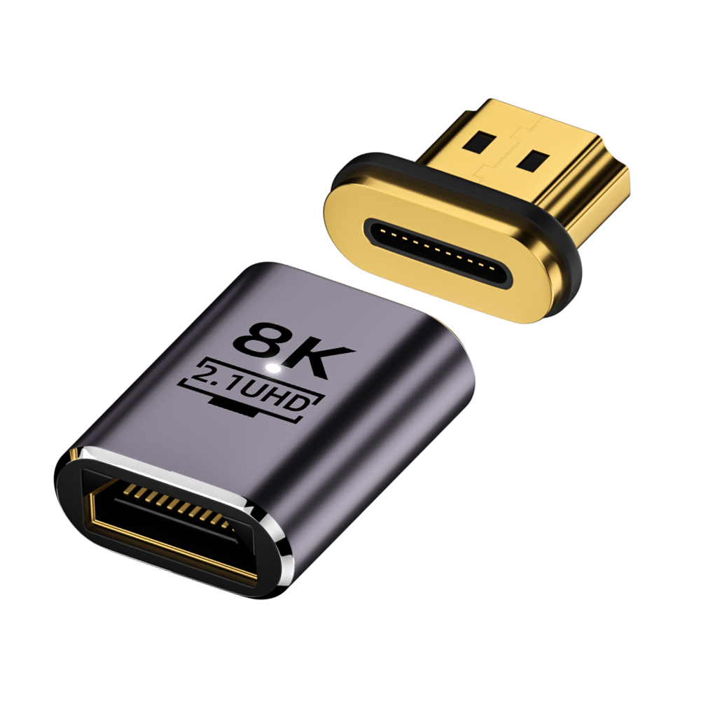 Adaptateur magnétique 2.1, 8K, Compatible HDMI, Extension magnétique, 8K/60Hz, 4K/120Hz, 48Gbps, pour ordinateur portable HDTV: Violet