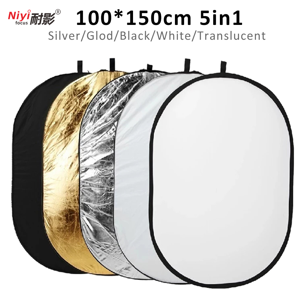 100X150 cm 5 in 1 1.2 m Portable Inklapbare Licht Ronde Fotografie Reflector voor Studio Multi Photo Disc accessoires