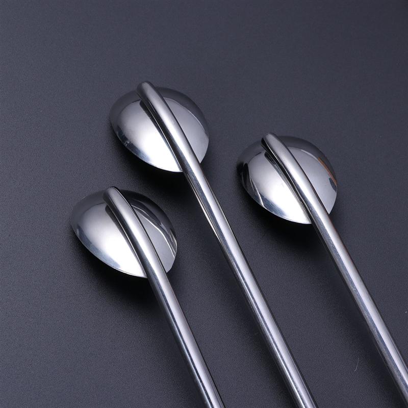 6 pièces en acier inoxydable cuillère paille réutilisable pailles Cocktail cuillères ensemble cuillère poignée est une paille creuse