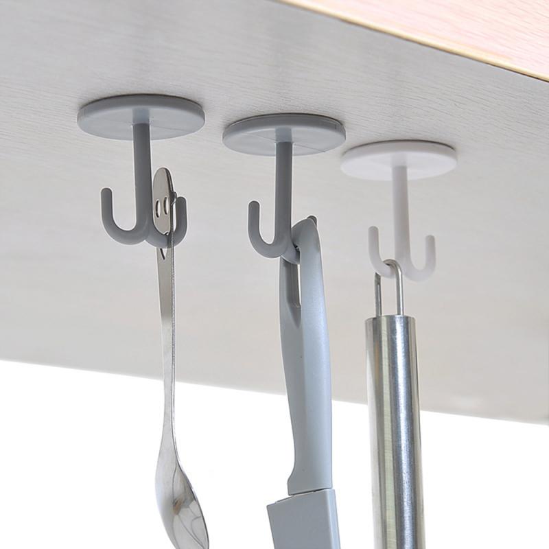 Free Punching Vertical Hook Strong Adhesive Wall Stickers Hanging Load-bearing Suction Cup Kitchen Hook Bathroom Accessories