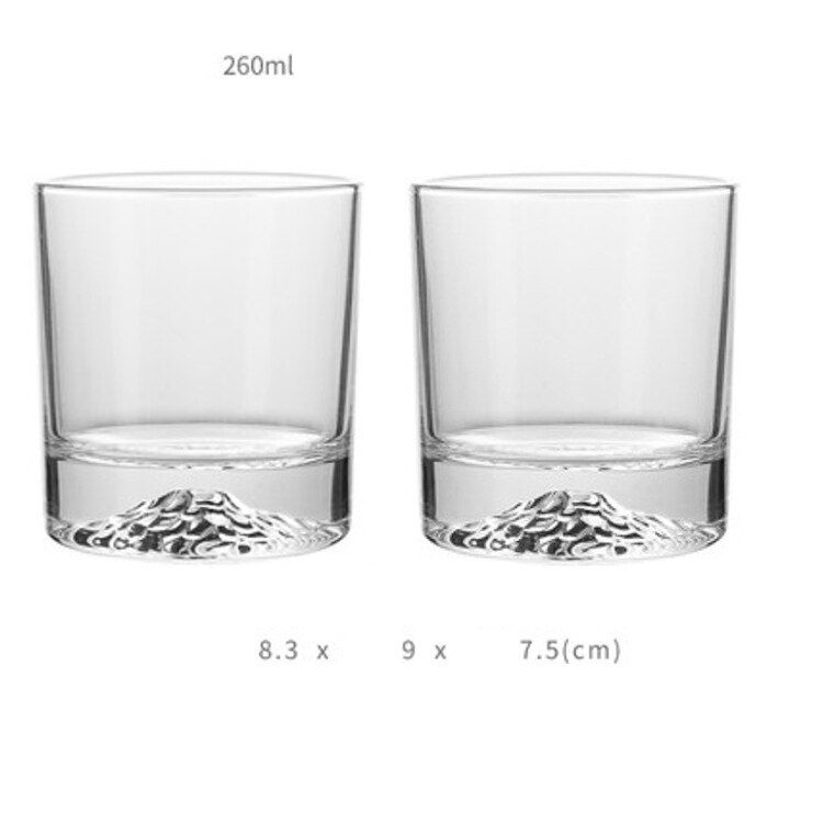 2Pcs Iceberg Whiskey Glass Bottom Raised Ice Mountain Rock Whisky Tumbler Party Bar Drinkware Accessories: Hammer