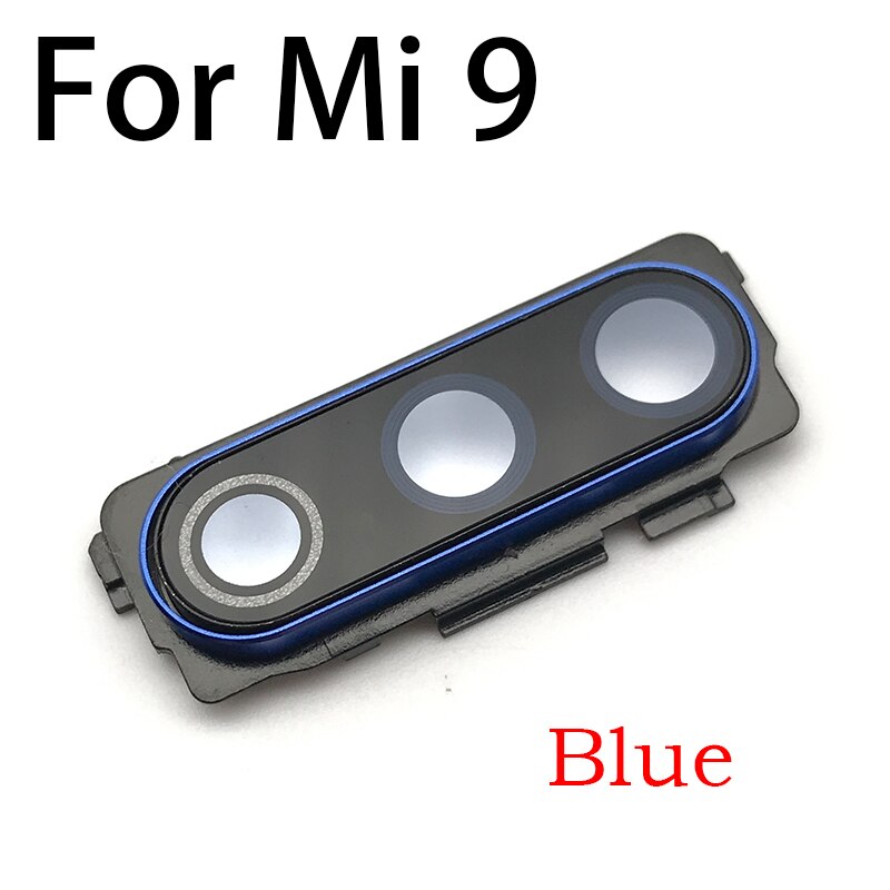 Tylna szyba aparatu dla Xiaomi Mi 6 Mi6 M6 Mi 8 Mi8 Mi 9 Mi9 Lite SE tylna kamera szklany obiektyw z ramką dla Redmi Note 8 Pro: Mi 9 Blue