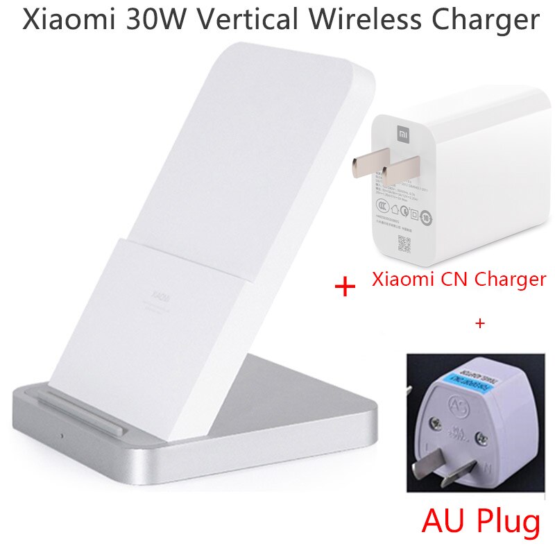 100% Original Xiaomi Vertical Air-cooled Wireless Charger 30W Max with Flash Charging for Xiaomi Mi Smartphone: 30W n AU Plug