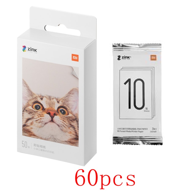 Originele Xiaomi Zink Pocket Printer Papier Zelfklevend Photo Print 10//50/100 Vellen Xiaomi 3-Inch Mini pocket Photo Printer: 60pc