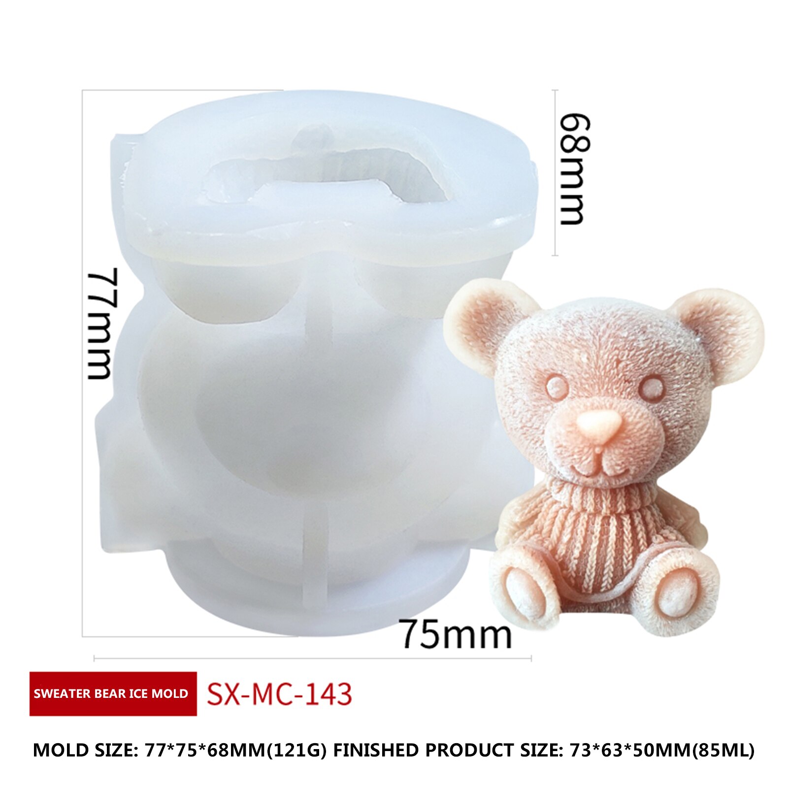 lód Niedźwiedź producent, przyrząd robić pieczenia, silikon DIY jedzenie stopień skompresowane miękkie mleko deser gips aromaterapeutyczny forma