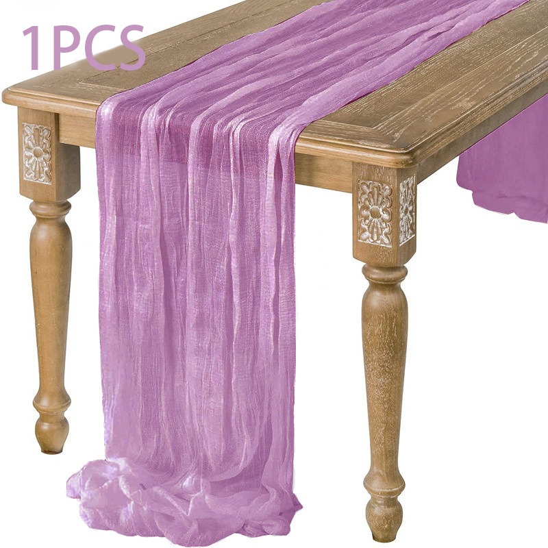 90 x 400cm halvtransparent gasbinda bordslöpare matsal vintage bröllop brud jul banketter fest valv tårtdekoration: 30*180cm / Vinröd