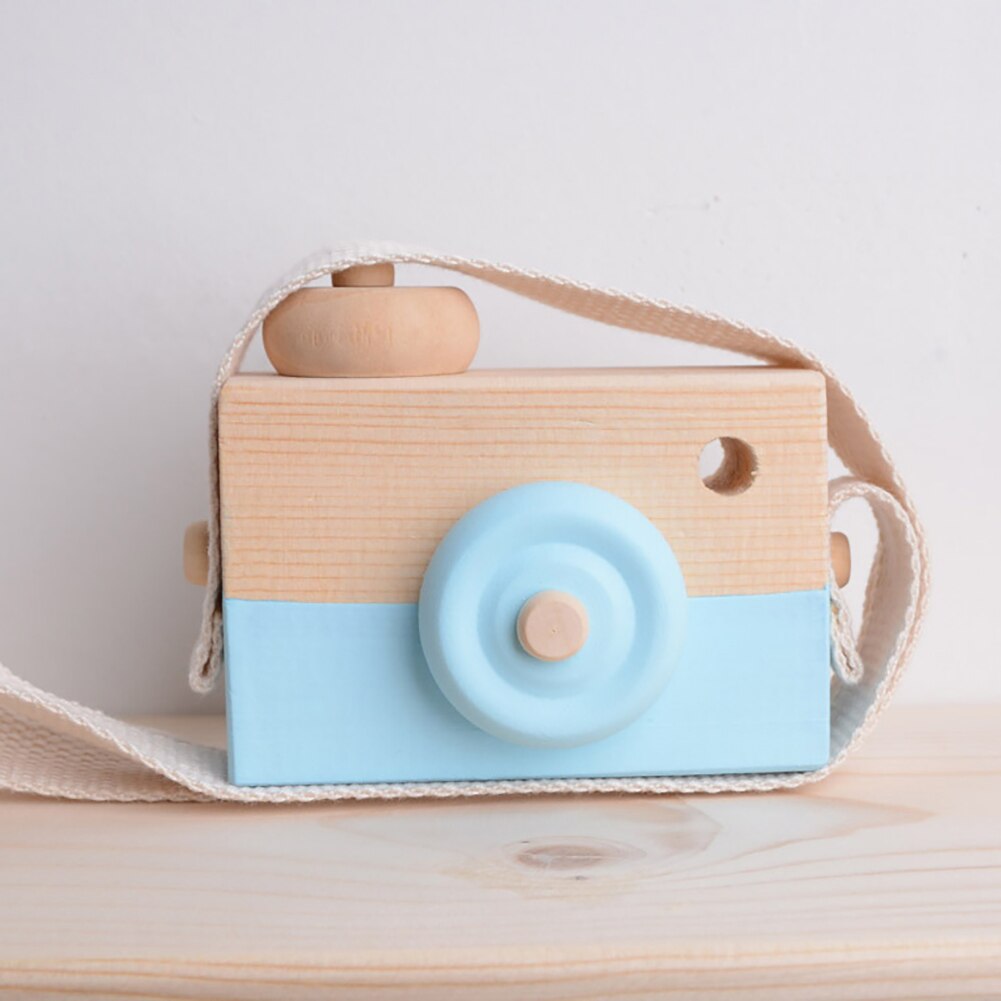 Accesorios de fotografía nórdicos bonitos, juguetes colgantes para cámara de madera, artículos de decoración para niños, accesorios de decoración para fotografía del hogar a la: Blue