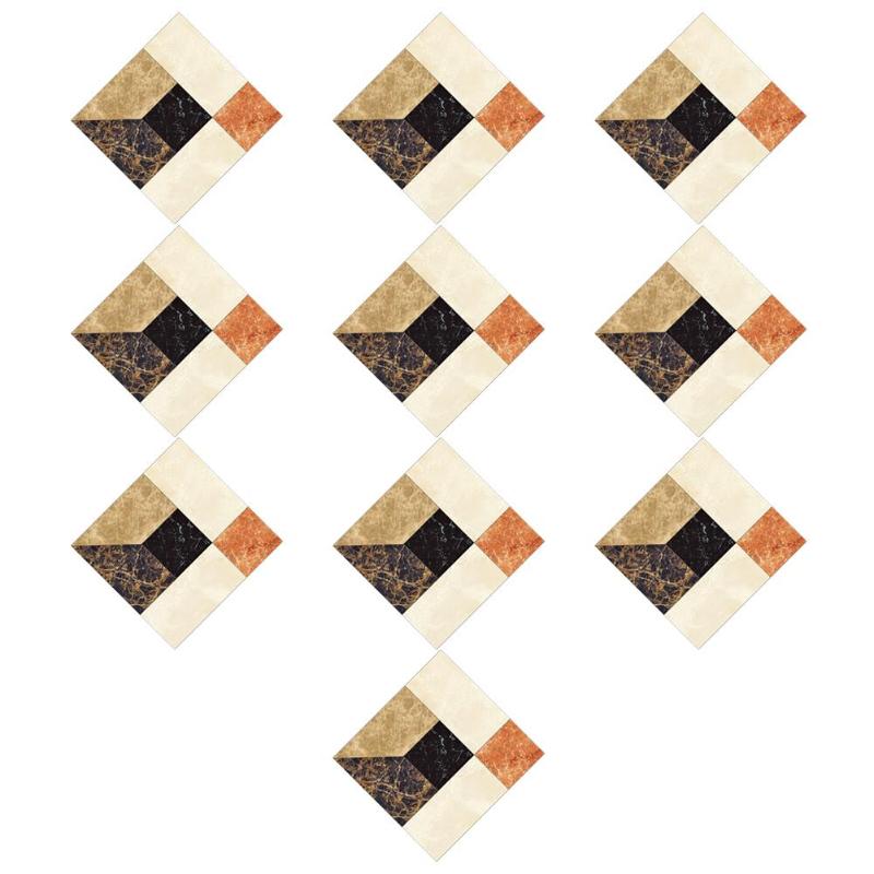 10 stk retro pvc fliser selvklebende vintage mønster fliser kunst diagonal hjem 3d gulv klistremerker dekorativt tilbehør: C