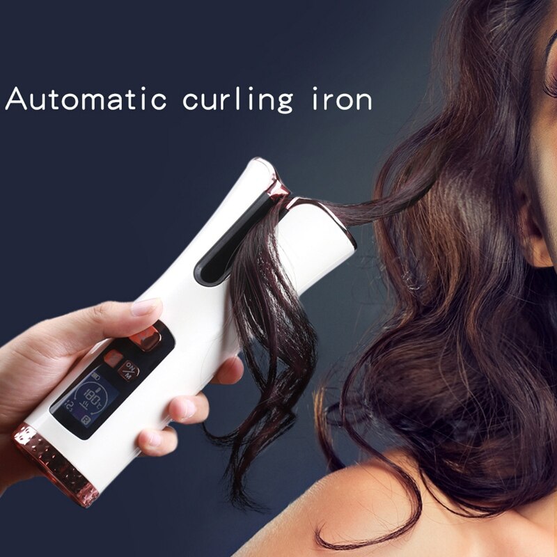 AD-USB Cordless Automatic Hair Curler Ceramic Curling Iron Hair Waver Tongs Beach Waves Iron Curling Wand Air Curler