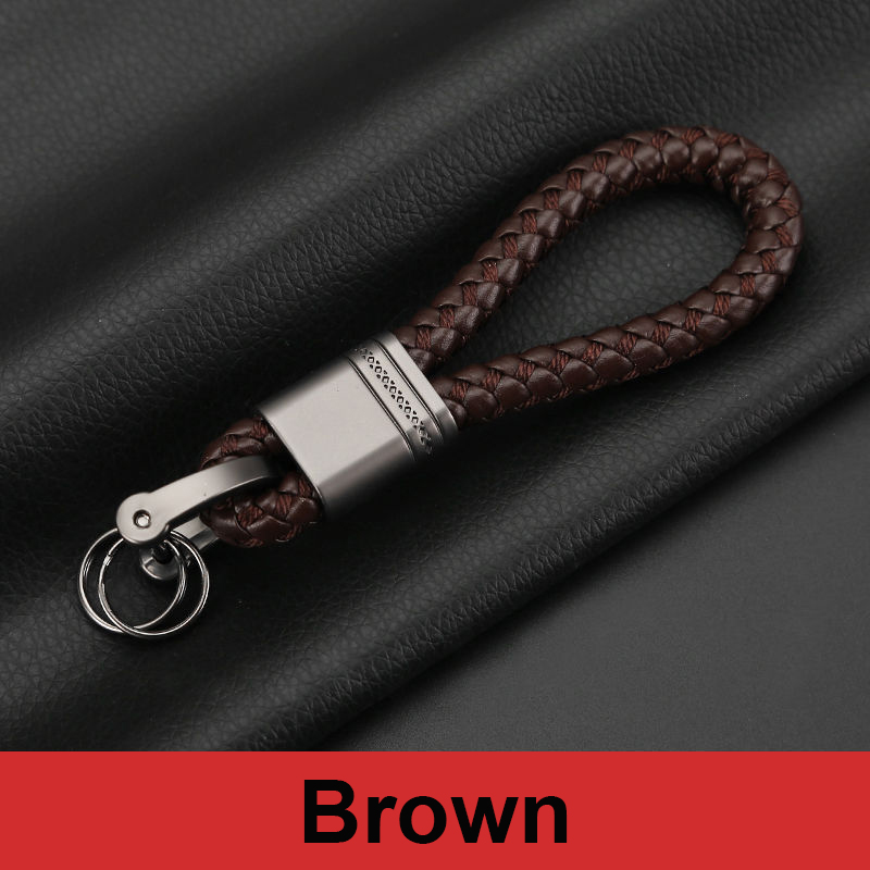Handgewebter Schlüsselanhänger aus Leder, Auto-Schlüsselanhänger, für Männer und Frauen, Seil, Schlüsselanhänger, Taille, Schlüsselanhänger, Charme, Schlüsselhalter, , Schmuck: Grau