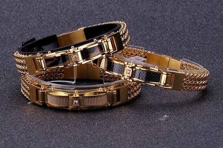 13MM Men's Bracelets Best Friends Bracelet Men With Magnet Clasp Male Jewelry Gold Stainless Steel Mens Bracelets