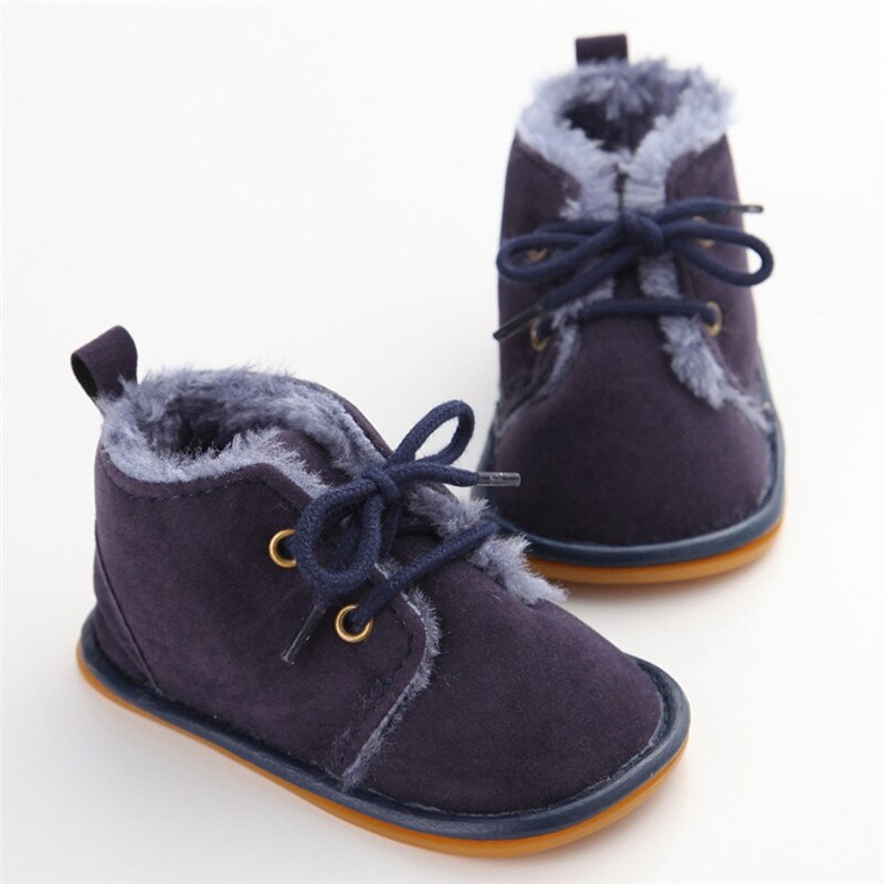 Pasgeboren Baby Meisje Schoenen Zomer Warme Snowboots Peuter Baby Booties Zwart Rood Meisjes Pre-Walker Baby Jongens Tie up Babyschoenen: F / 13-18 months