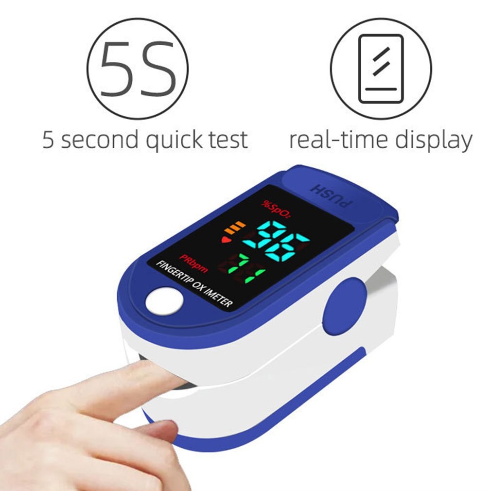 Mini Digitale Vinger Oximeter Met Riem Lanyard Vingertop Pulsoxymeter Bloedzuurstofverzadiging Monitor Led Hartslagmeter