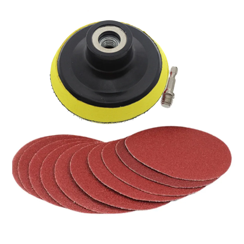 10 Stuks 100 Mm Schuurschijf 60-240 Grit Schuurpapier Buffing Wheel Klittenband Steunschijven Voor Elektrische boor Grinder Rotary Gereedschap