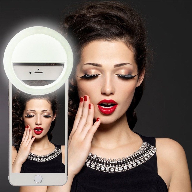 Espejo cosmético LED para teléfono móvil, artefacto de luz de fotografía , herramientas de belleza para relleno de fotos, espejo de maquillaje ligero