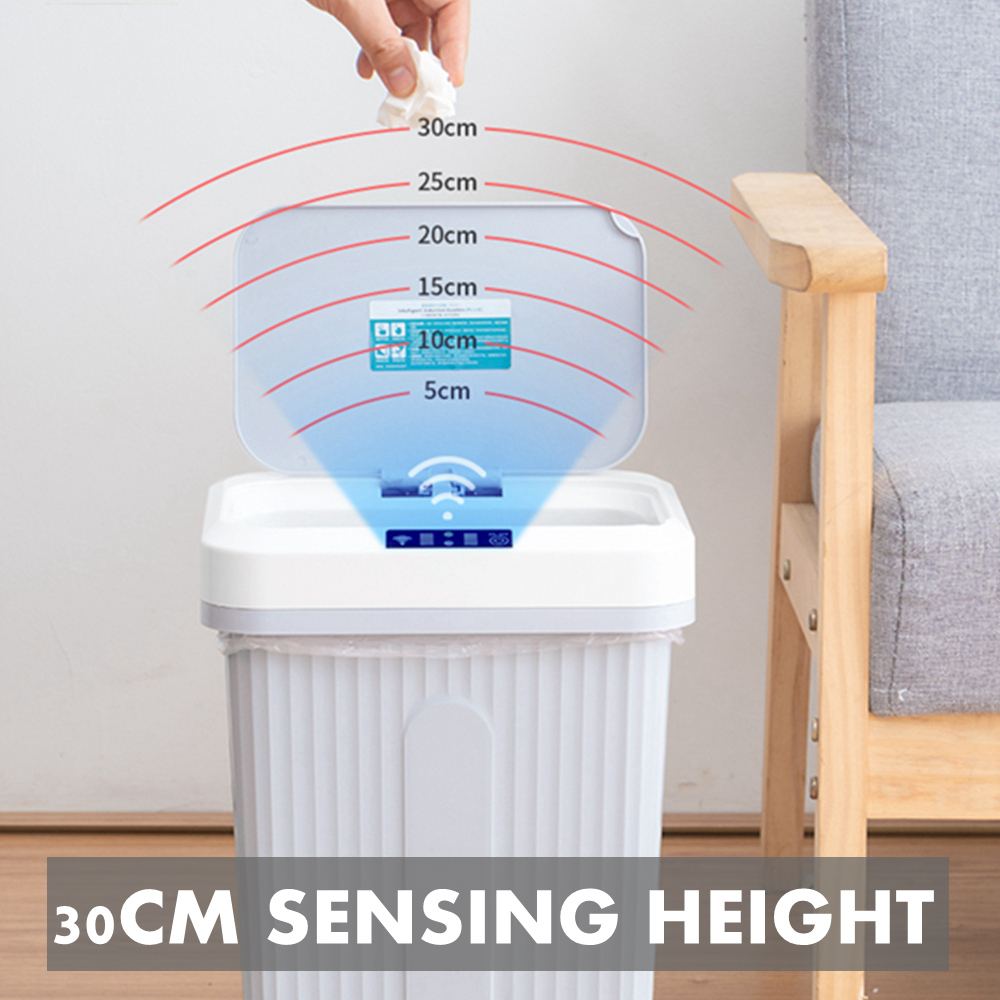 16l sensor automático caixote do lixo lata de lixo inteligente usb indução recarregável lixo bin pode casa sala estar balde de lixo