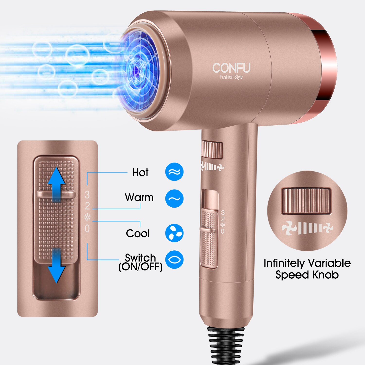 Föhn Professionele 1800W Ionische Haardroger Krachtige Sneldrogende Föhn Met Diffuser & Nozzle Voor Vrouwen Mannen Reizen thuisgebruik