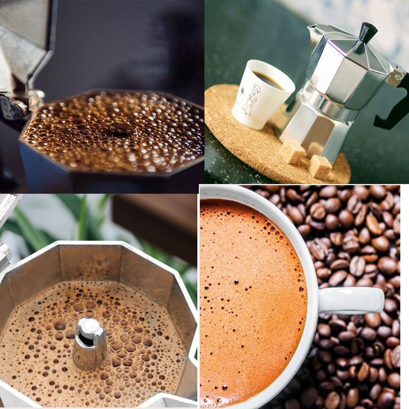 MICCK Mocha Coffee Maker Aluminum Mocha Pot Espresso Percolator Pot Gas Stove Heating Coffee Pot Italian Maker Barista Tools