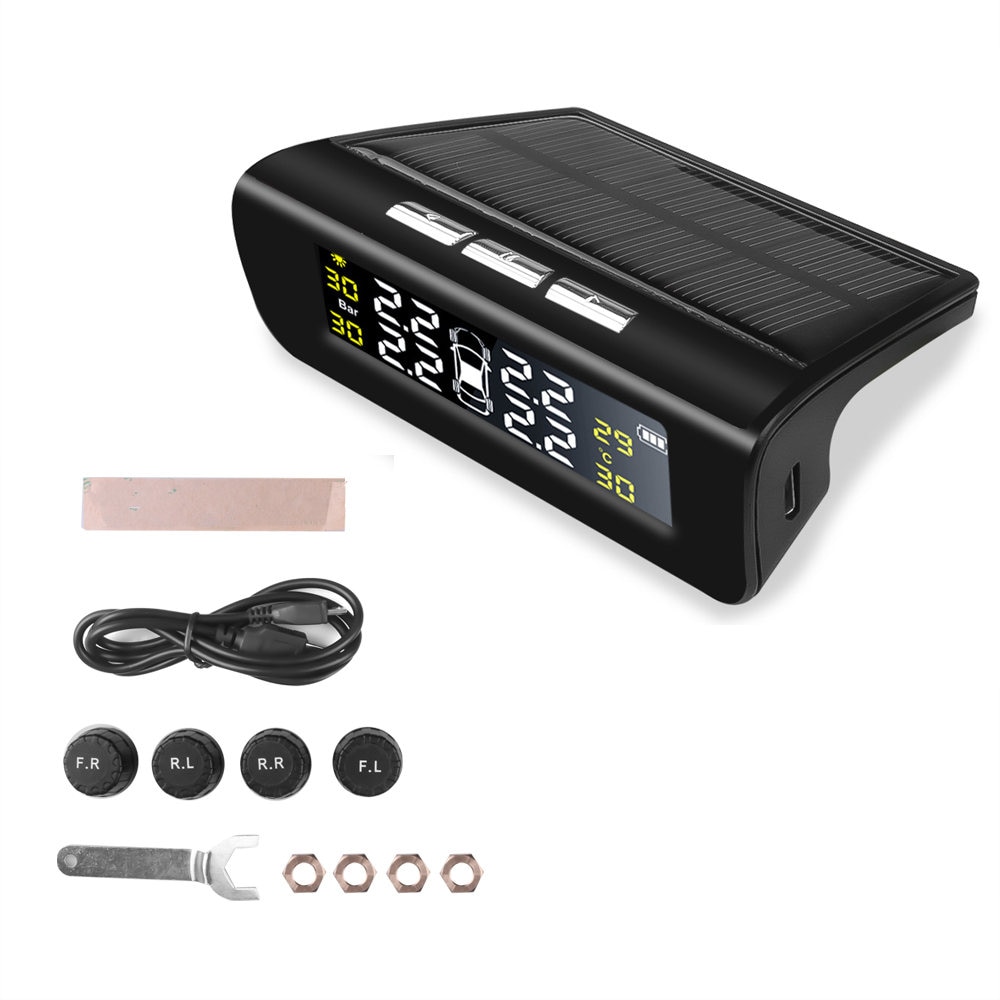 4 sensors car tire pressure alarm TPMS Digital display auto tyre pressure tester leak warning tire presssure monitoring system