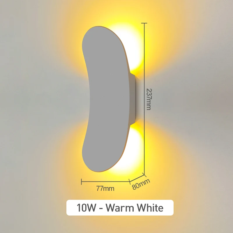 Outdoor Waterdichte LED Wandlamp 10W Nordic Energiebesparende Aluminium Indoor Nachtlampje voor Tuin Binnenplaats Gang AC85-265V: Cold White