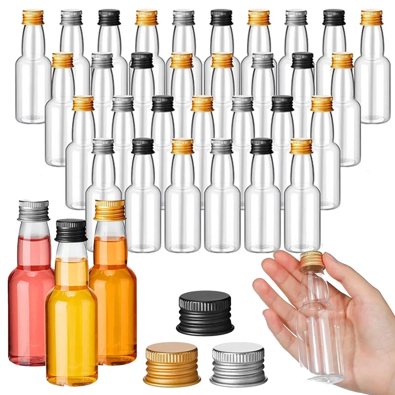 50st Plastic Mini Likeur Flesjes - 30ml-150ml - Leeg Draagbaar Herbruikbaar Drank Container