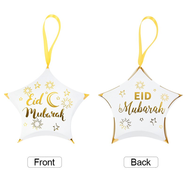 5/10Pcs Star Vorm Eid Mubarak Snoep Geschenkdoos Ramadan Moslim Islamitische Festival Party Diy Decoratie Verpakking Leveringen