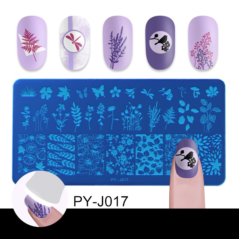 Billede dig lavendel sommerfugl blomst blade billede søm stempling plader stribet linje geometrisk plade rustfrit stål stencil værktøjer