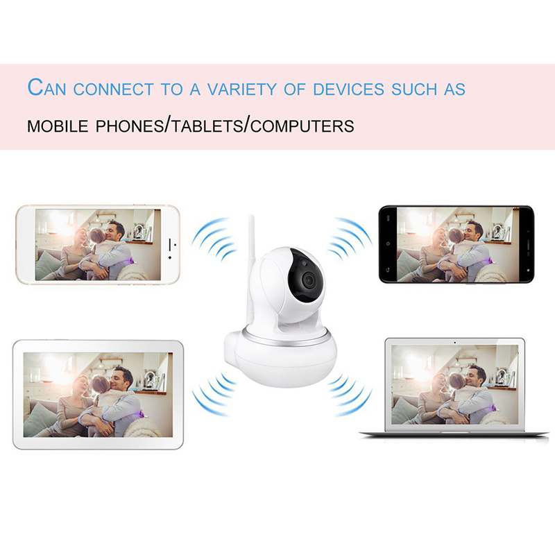 1080p wi-fi hd trådløs smart kamera 3.6mm linse kamera  dc5v/2a ir-cut nattesyn monitor support app til telefon